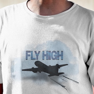 Fly High Aviation T-Shirt: Airplane Enthusiast Graphic Tee