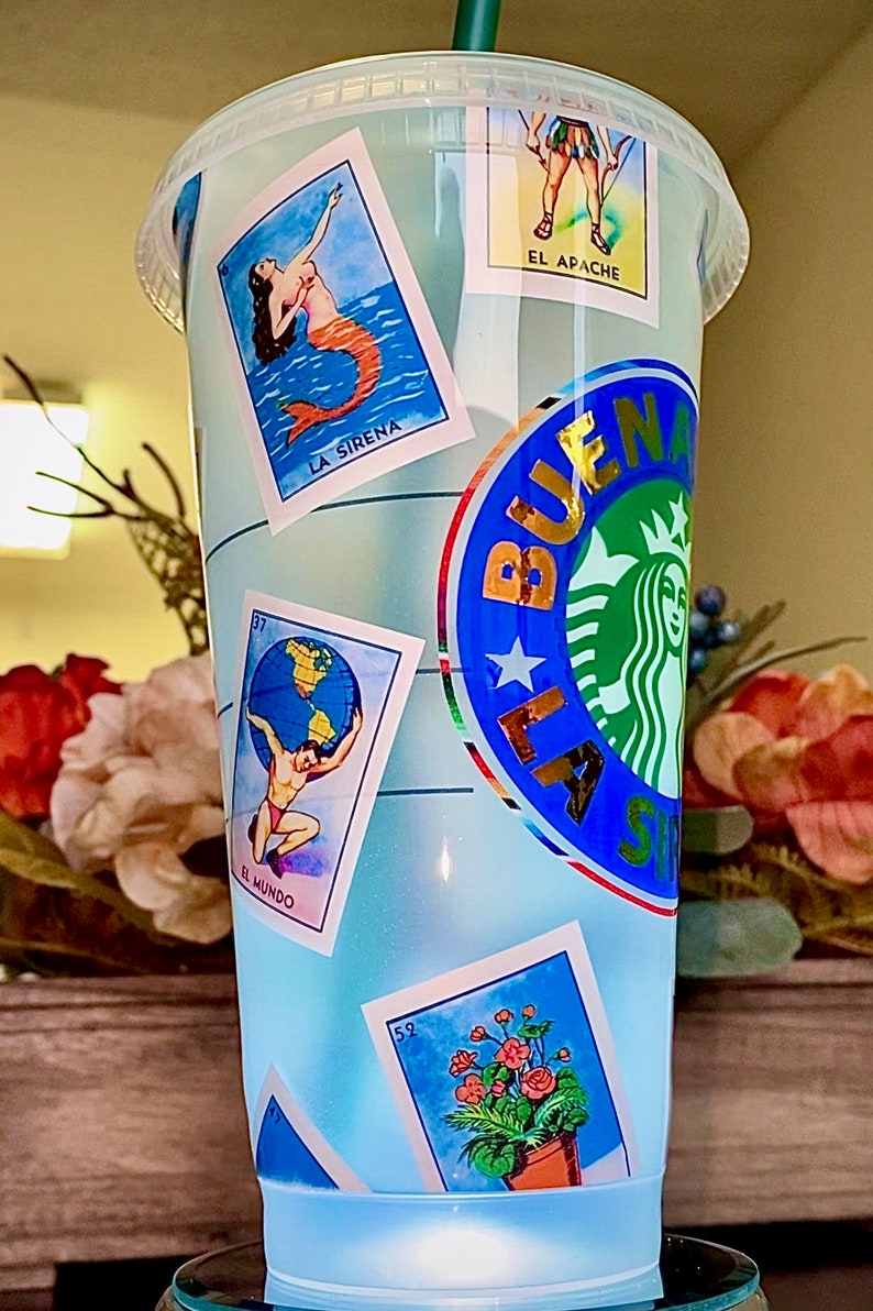 Custom Starbucks cup Loteria inspired Etsy