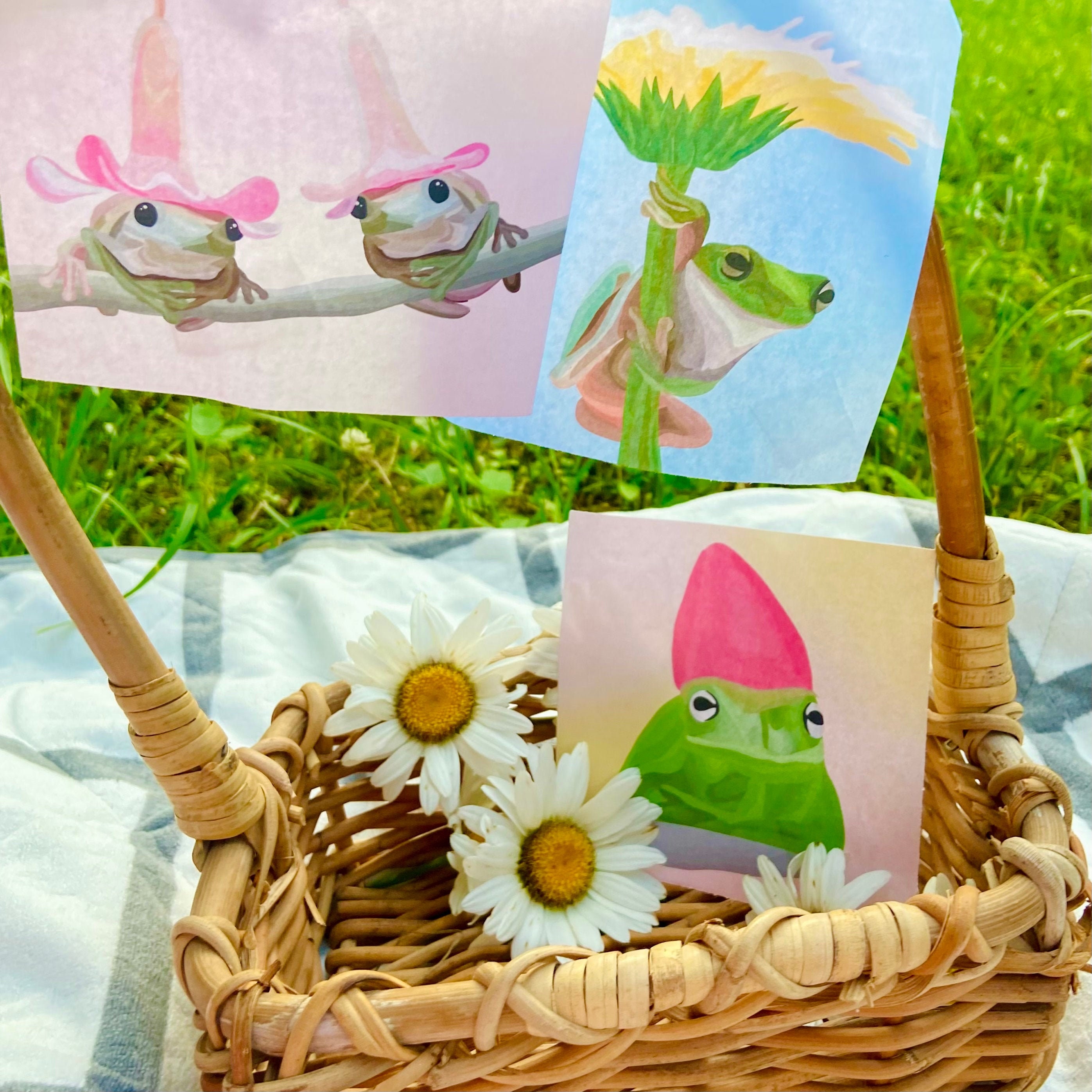 Pack of 5 frog prints FROGGY DROP Etsy