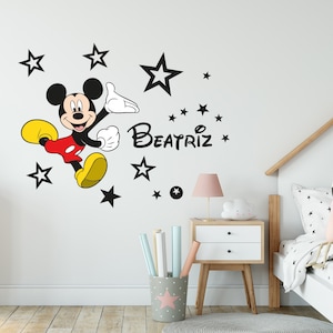 Mickey Mouse Personalised Name Stars Disney Wall art stickers murals decals