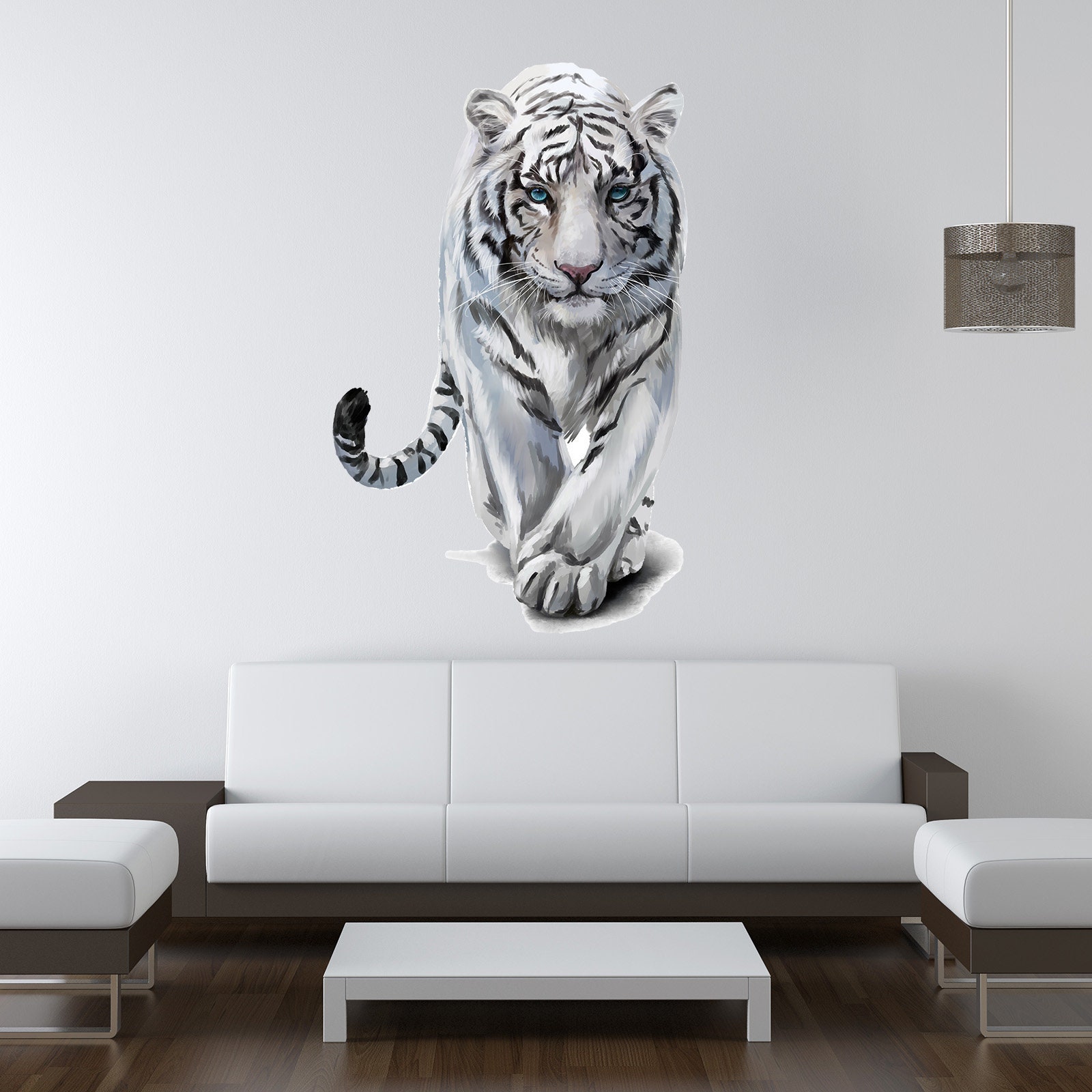 Big Wild White Tiger Colour. Wall Art Sticker Vinyl Transfer - Etsy UK