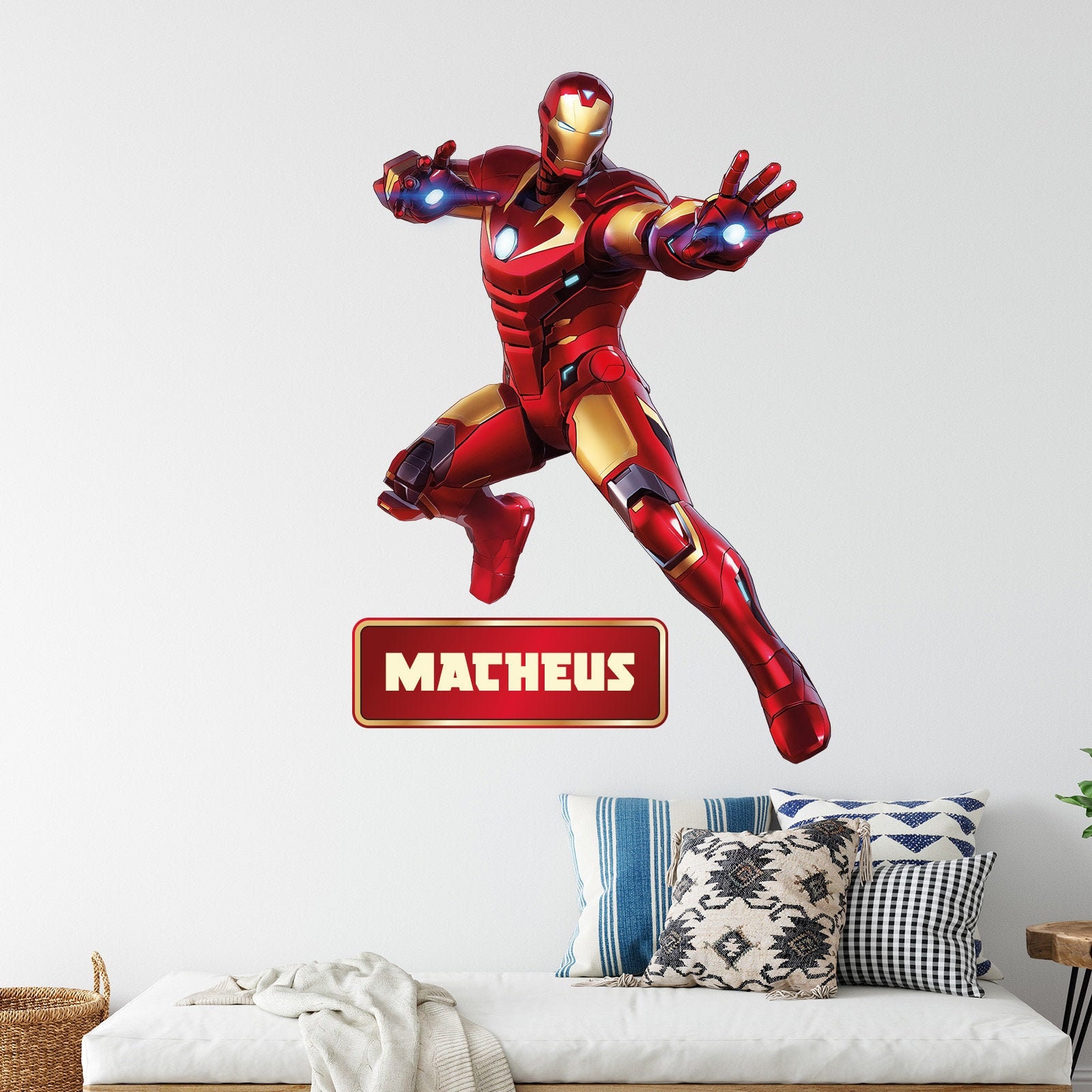 iron man avengers with personalised name art sticker vinyl etsy