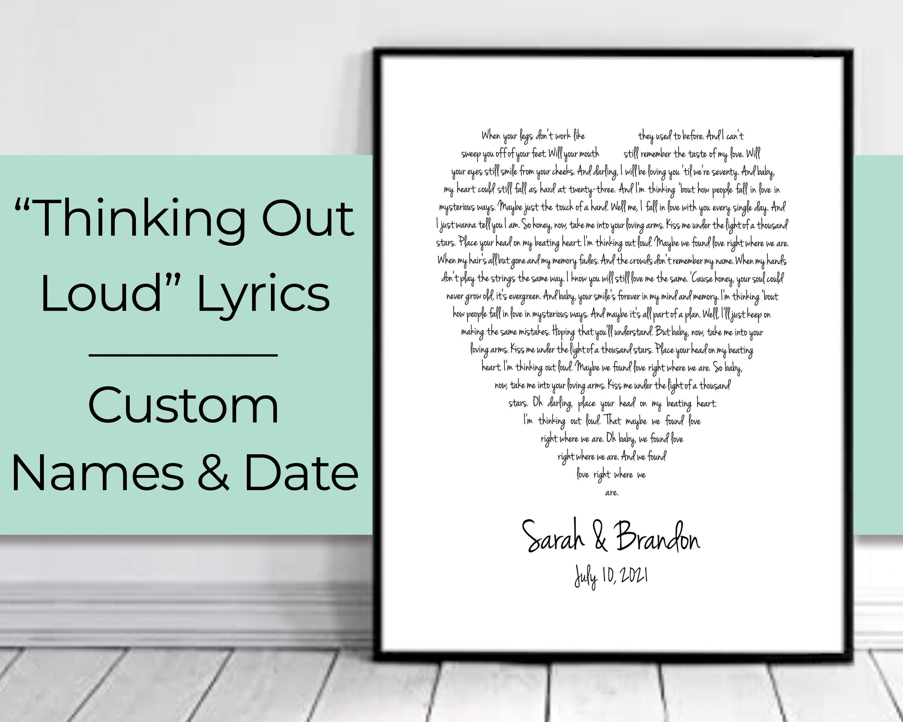 Thinking Out Loud Lyrics Cover Photo