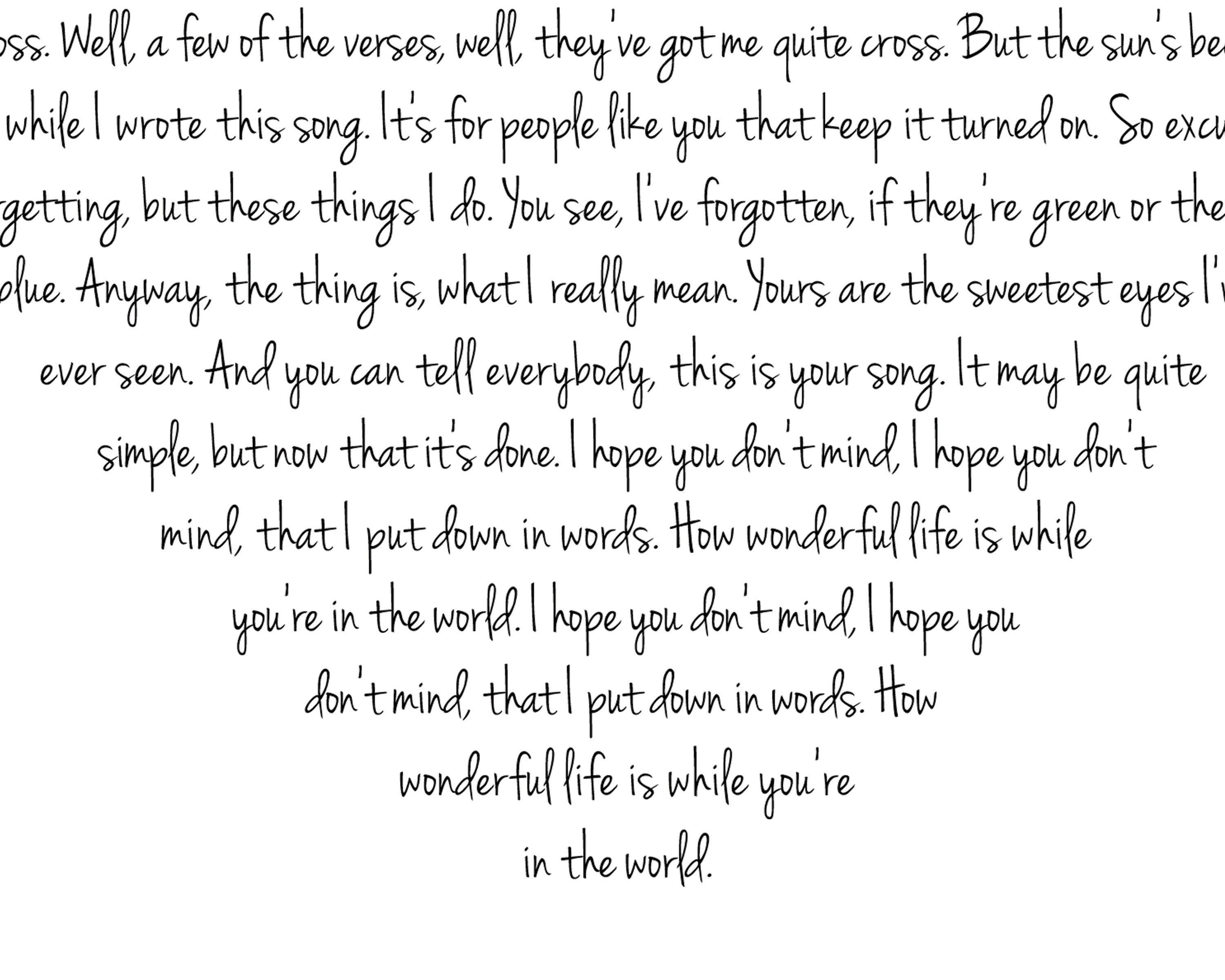 Your Song Elton John. Personalized Elton John Print. Your Song Wall Art. Elton John Lyrics