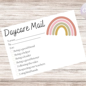 Modelo de correspondência de creche personalizável Rainbow