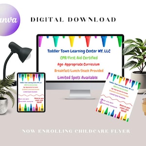 Flyer inschrijving kinderopvang Volledig aanpasbare sjabloon