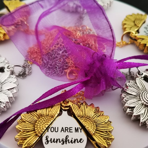 You Are My Sunshine Photo Locket Necklace - Sunflower Necklace - You Are My Sunshine Necklace - Sunshine Necklace - Flower Necklace