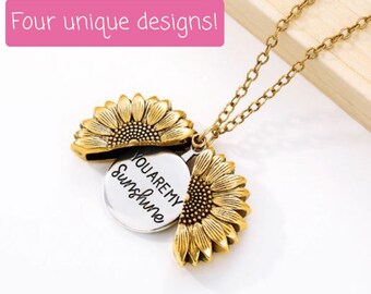 You Are My Sunshine - Sunflower Necklace - Free Delivery - Ships from the UK