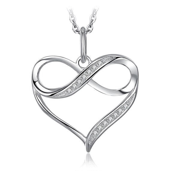 Infinity Heart Necklace Certified 925 Sterling Silver - Etsy UK