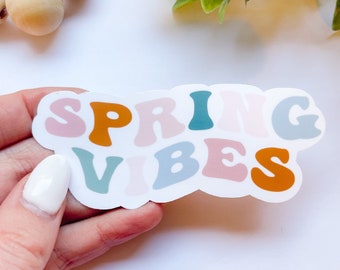 Spring Vibes Pastel Waterproof Sticker or Magnet