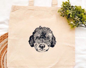 Somoyed Dog Pattern Print Leather Tote Bag