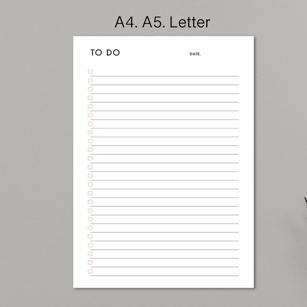 Printable to do list/simple to do list/ A4, A5, US Letter size/ daily schedule/desk planner/modern planner sheet