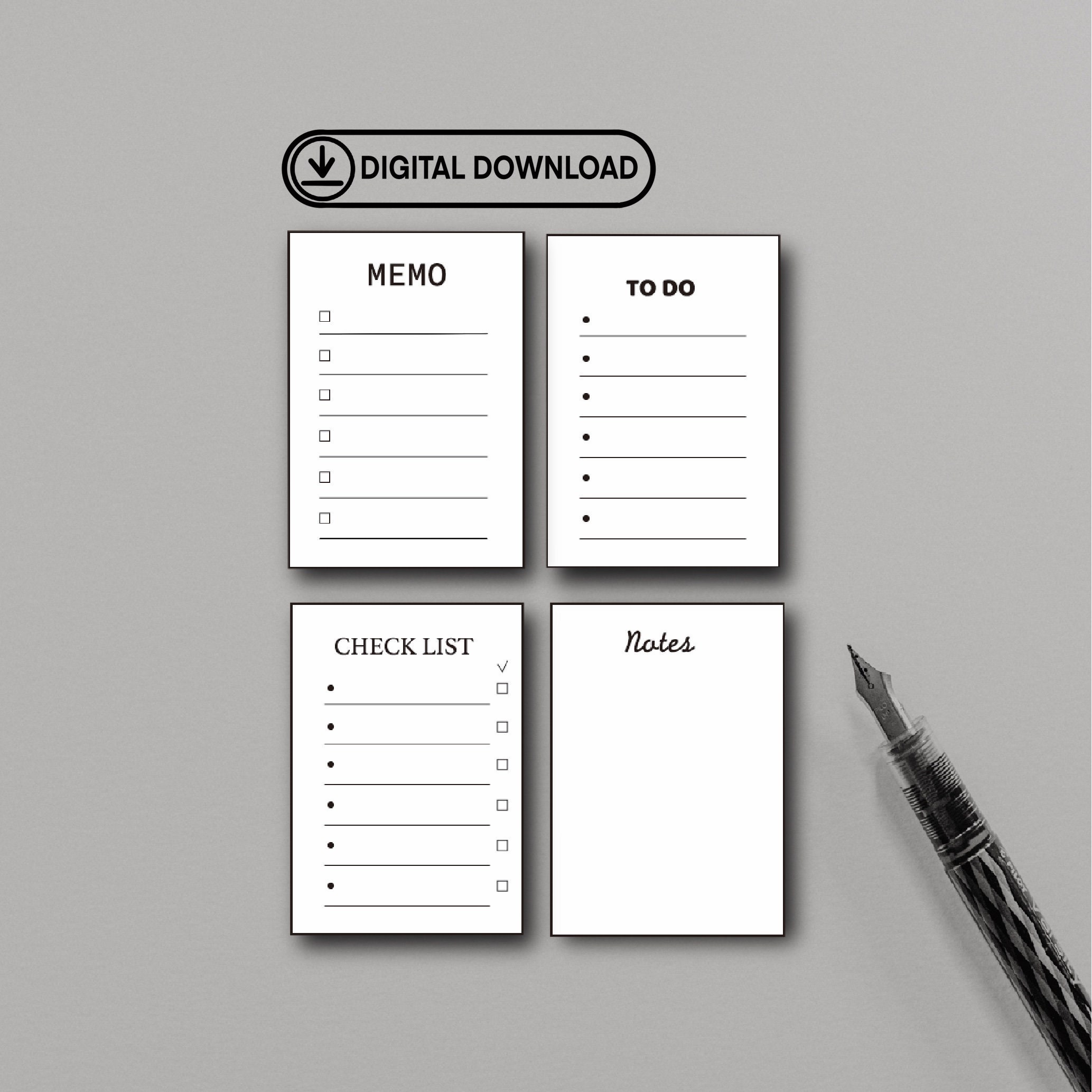 Printable memo pad memo sheets check list to do list notes Etsy Nederland
