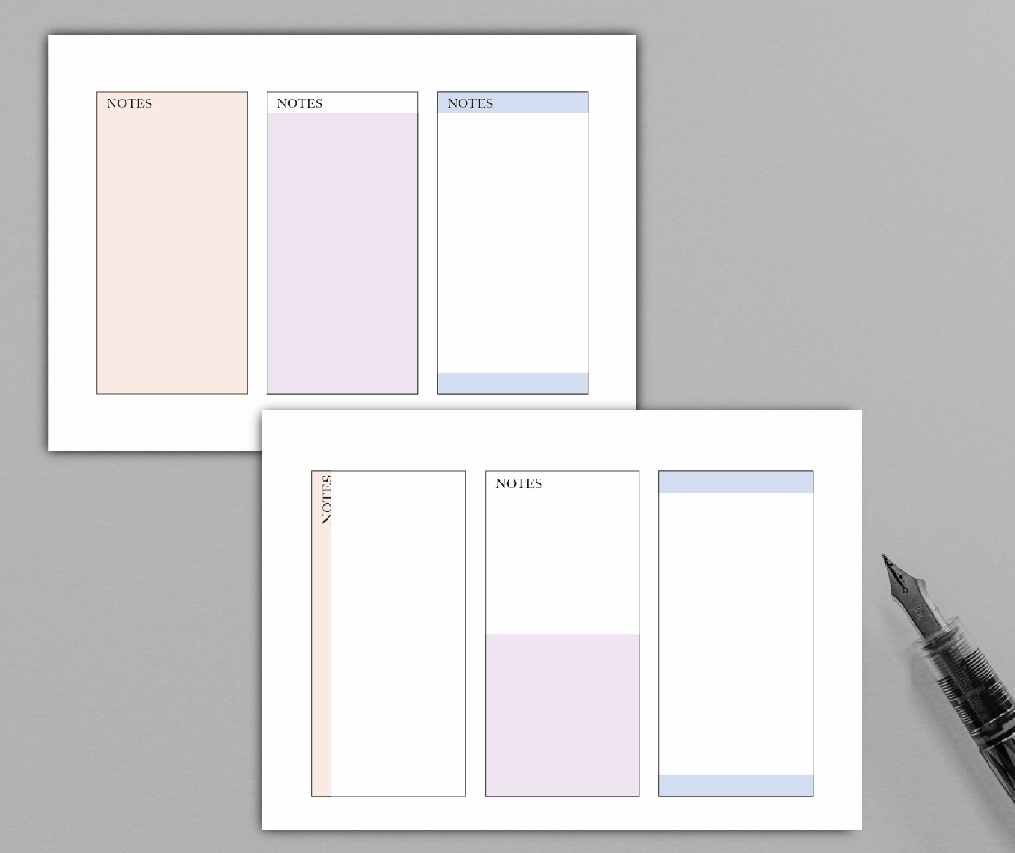 Set of 6/ Printable Mini Notes/ Memo Sheets/ 3X6 Inch/ Desk Sheet ...