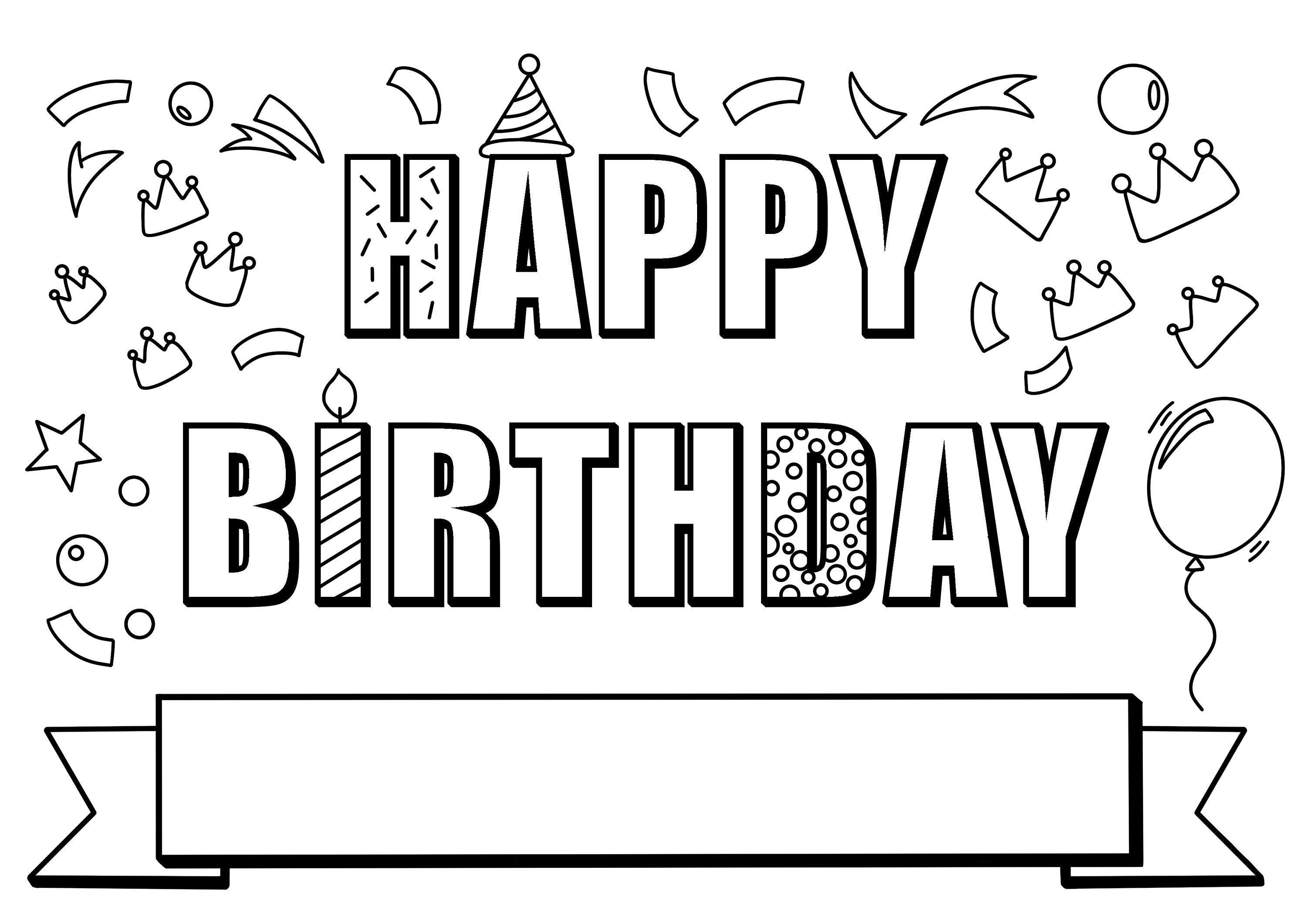 HAPPY BIRTHDAY Coloring Card, Envelope Etsy