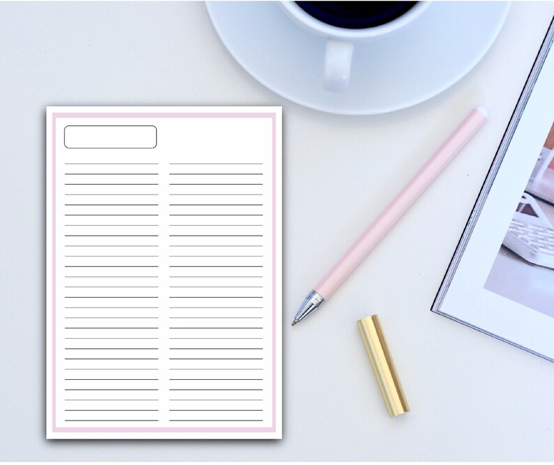 Printable Notes Pad/ Pack of 3/note Template/ Study Note/ Notebook ...