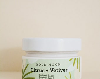 Citrus + Vetiver Bougie parfumée | PETIT | Cire de soja ecofriendly | Bougie de récipient de luxe