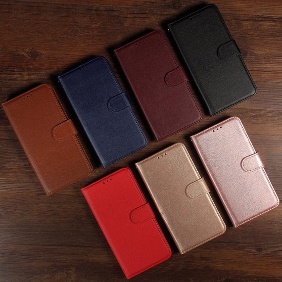 Classic Leather Flip Folio Phone Wallet Kickstand Cover Case Etsy