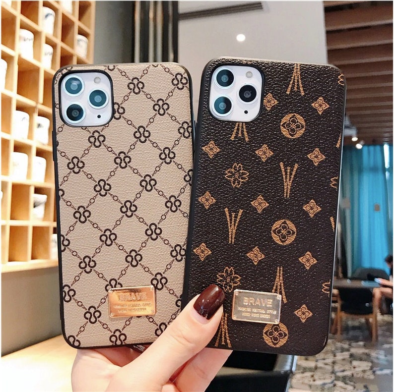 Silicone Pu Leather Pattern Stylish Luxury Fashion Designer Brand Inspired Cover Case For iPhone 13 12 11 Pro Max Mini XR XS SE 8 7 Plus 