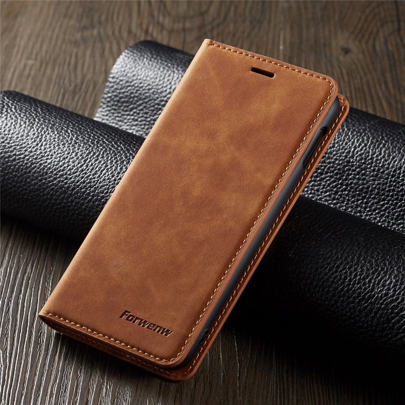 Premium Folio Leather Phone Wallet Kickstand Flip Cover Case Etsy