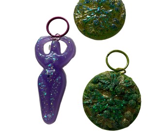 Goddess and Greenman Keychains