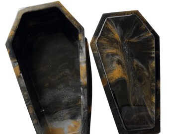 Black and Gold Coffin Trinket Box