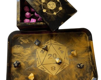 D20 Dice Tray and Dice Box