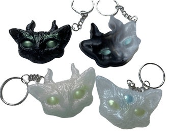 Demon Cat Witchy Keychain