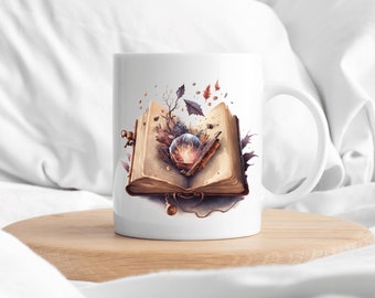 Dark Crystal Spell Book, Nature Witch Inspired Large Capacity, Coffee or Tea Mug