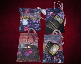 Reversible Tarot and Oracle Card Wrap Bag With Ribbon