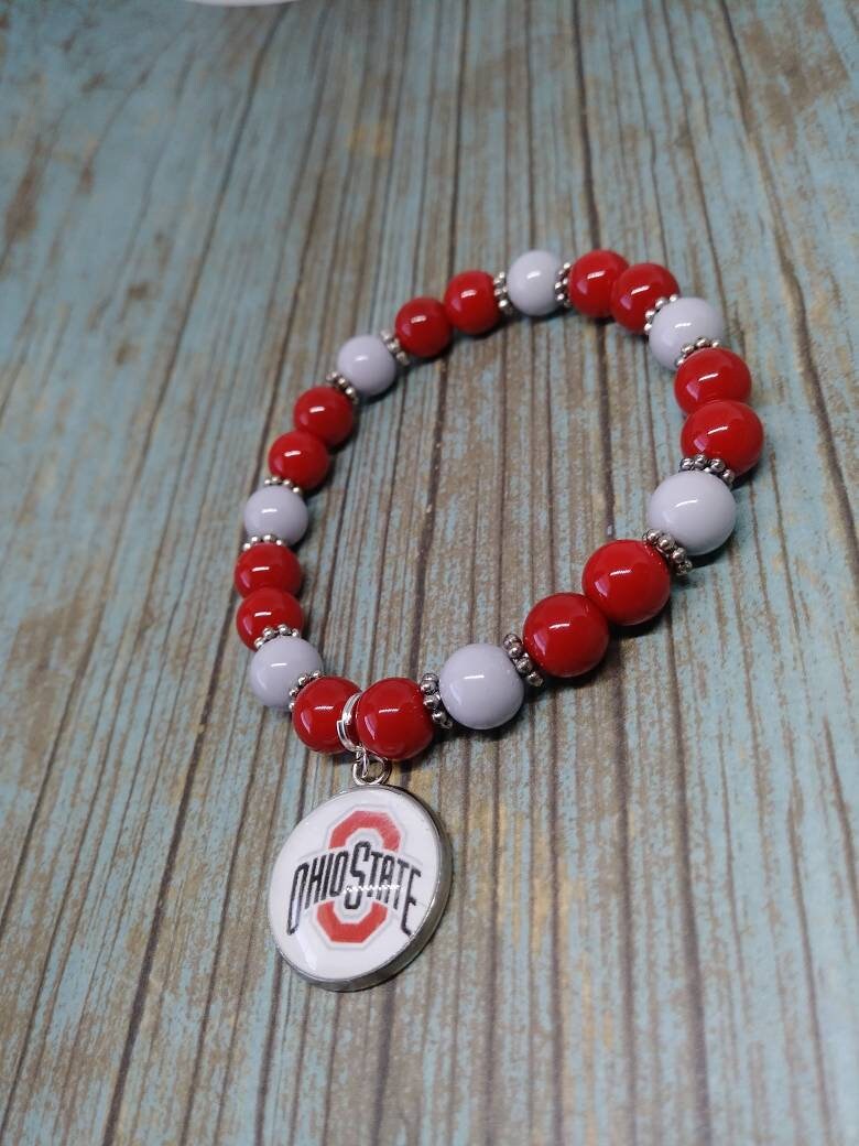 Custom Beaded Sports Inspired Jewelry, Charm Bracelets, Football Charm