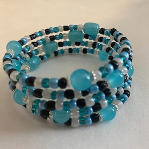 Seed Bead Wrap Bracelet,Wrap Bracelet,Teal and Blue Wrap Bracelet,Turquoise Wrap Bracelet,Women Gift,Mothers Day Gift