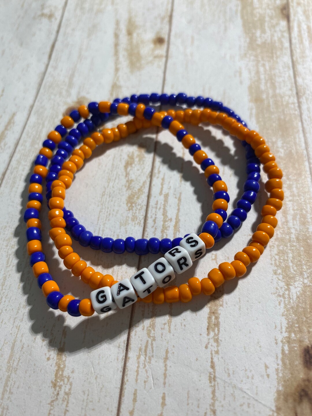 Custom Beaded Sports Bracelets,fl Gators Stack Bracelets,team Bracelets
