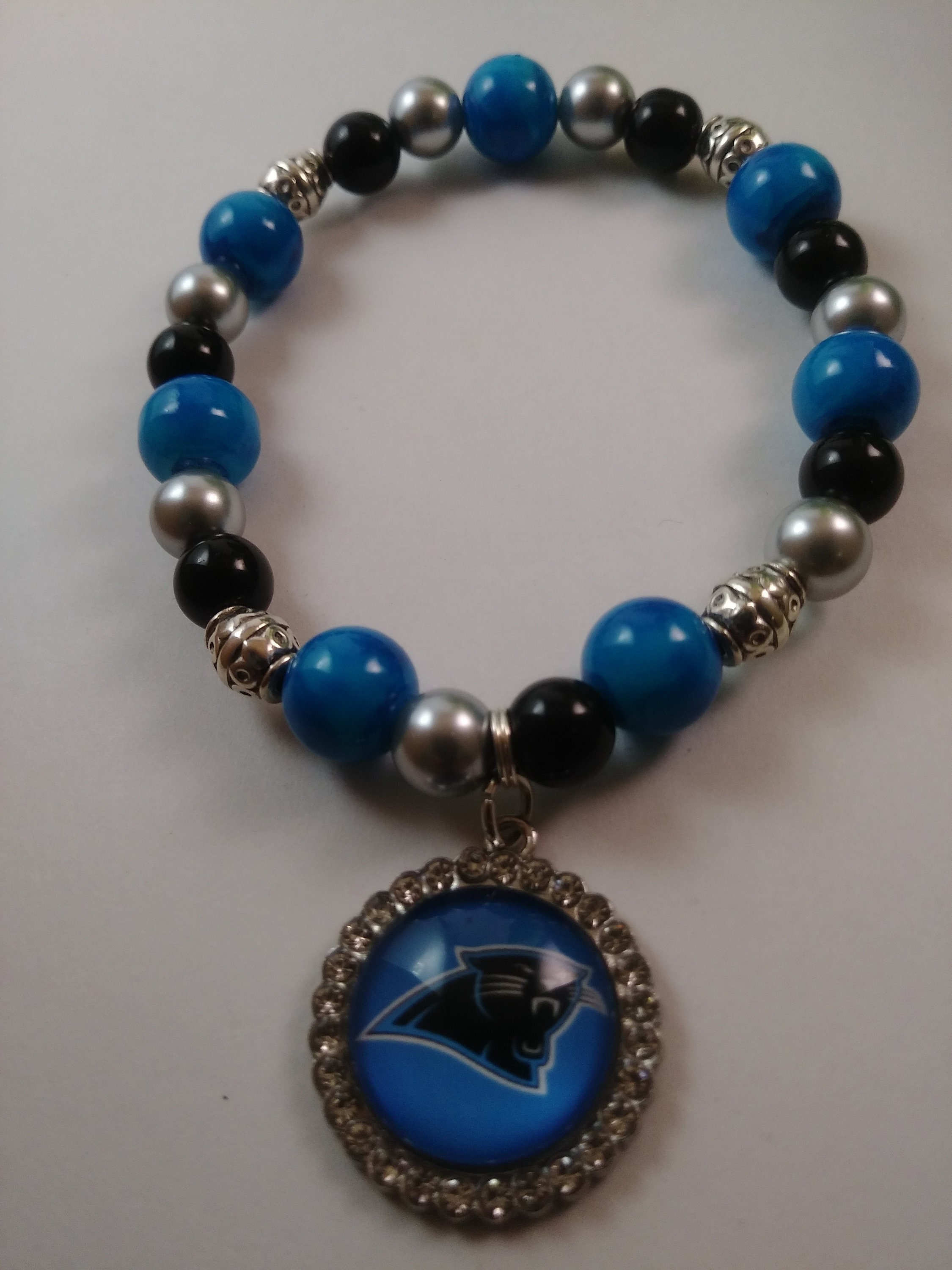 NFL Charm Bracelet Carolina Panthers Bracelet Etsy