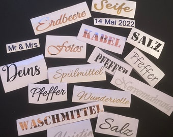 personalisierte und individuelle Aufkleber,Sticker,Schriftzug,Name,Hochzeit