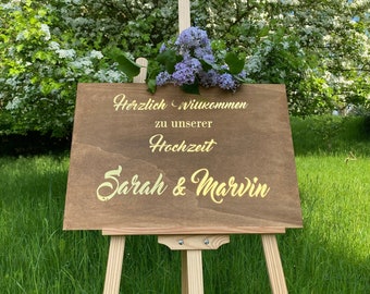 Aufkleber Willkommensschild / Schild Hochzeit / personalisiert / Aufkleber Namen / Datum