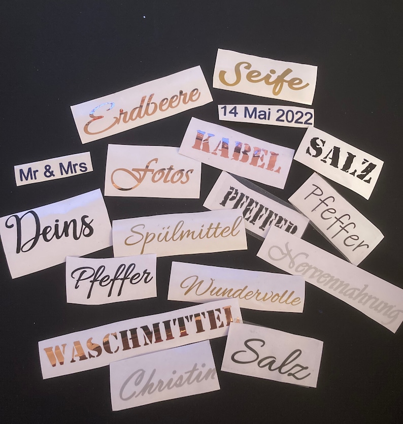 personalisierte und individuelle Aufkleber,Sticker,Schriftzug,Name,Hochzeit Bild 1