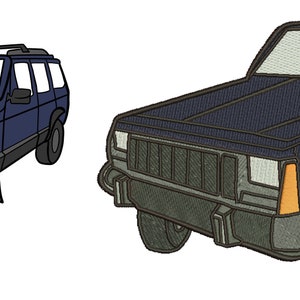May include: A blue Jeep Cherokee SUV with a black roof rack. The vehicle is facing the viewer with the front grill and headlights visible.