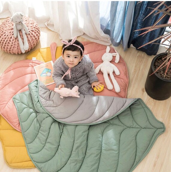 Newborn Baby Cotton Carpet Blanket Leaf Shape Crawling Play Mat Rug Room Decor
