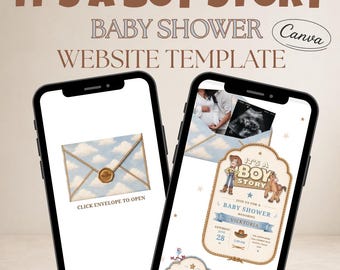 It's A Boy Story – Western Baby Shower Website Template (Digital Invite)