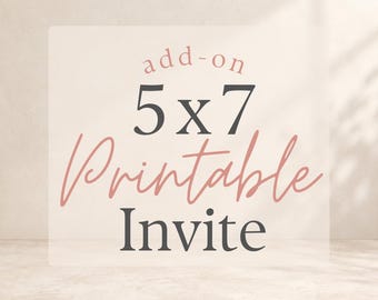 5x7 Printable Invitation Add-On | Editable Canva Template | PDF & JPEG Download