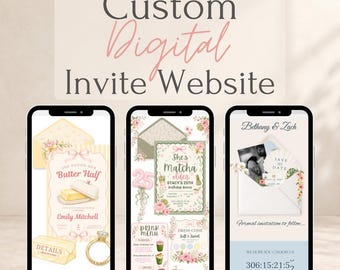 Custom Digital Invitation Website Template | Personalized Baby Shower, Gender Reveal & Event Website | Custom Canva Invite Design