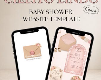Cielito Lindo Baby Shower Website Template, Editable Canva Invite, Mexican Fiesta Baby Shower Invitation, Digital Baby Shower Website