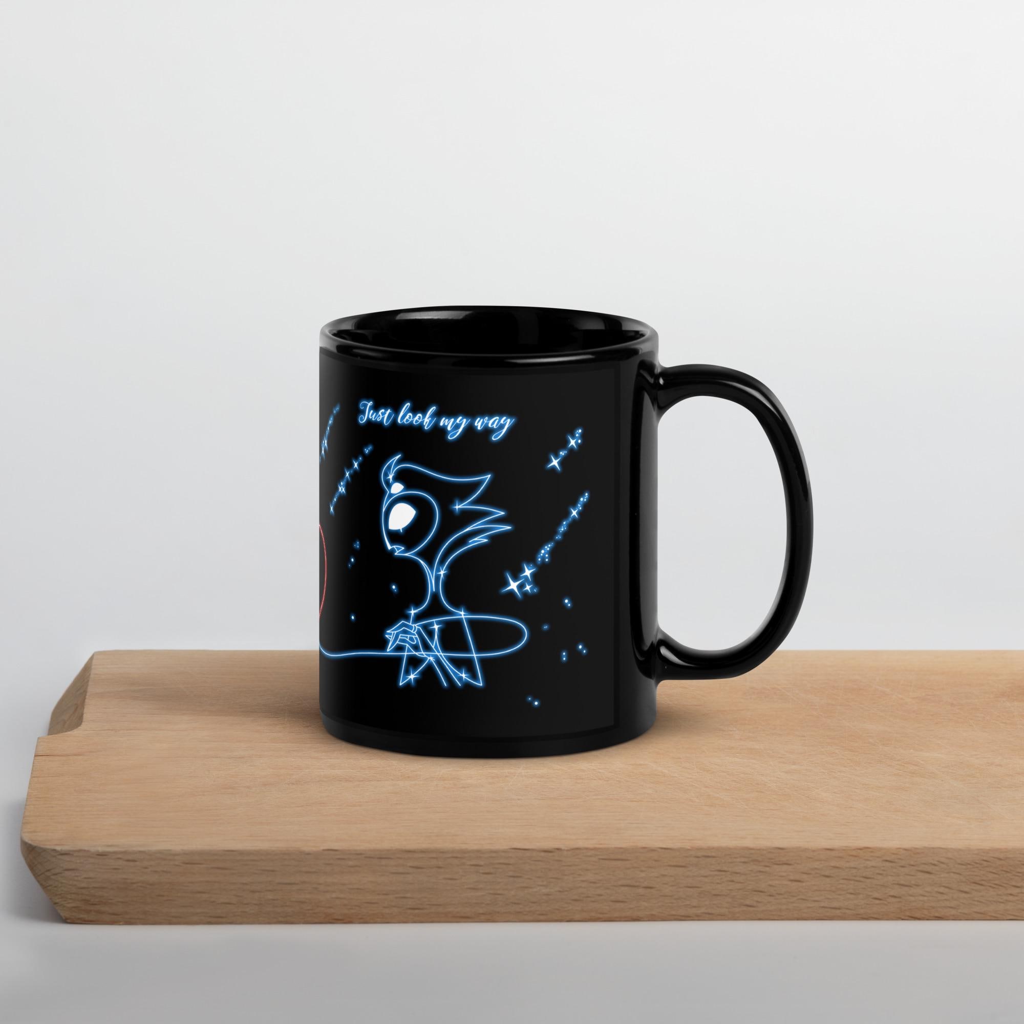 Blitzo x Stolasのブラック光沢マグカップ、Blitz Stolas Helluva Boss