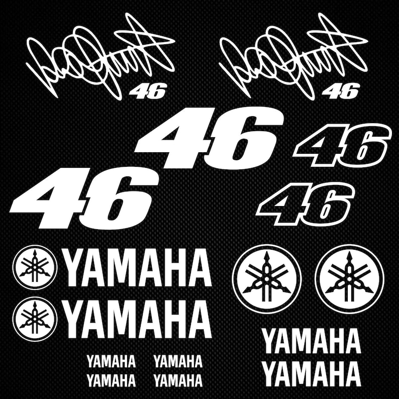 Yamaha Motorcycle Yamaha Stickers Yamaha Decals Valentino Etsy