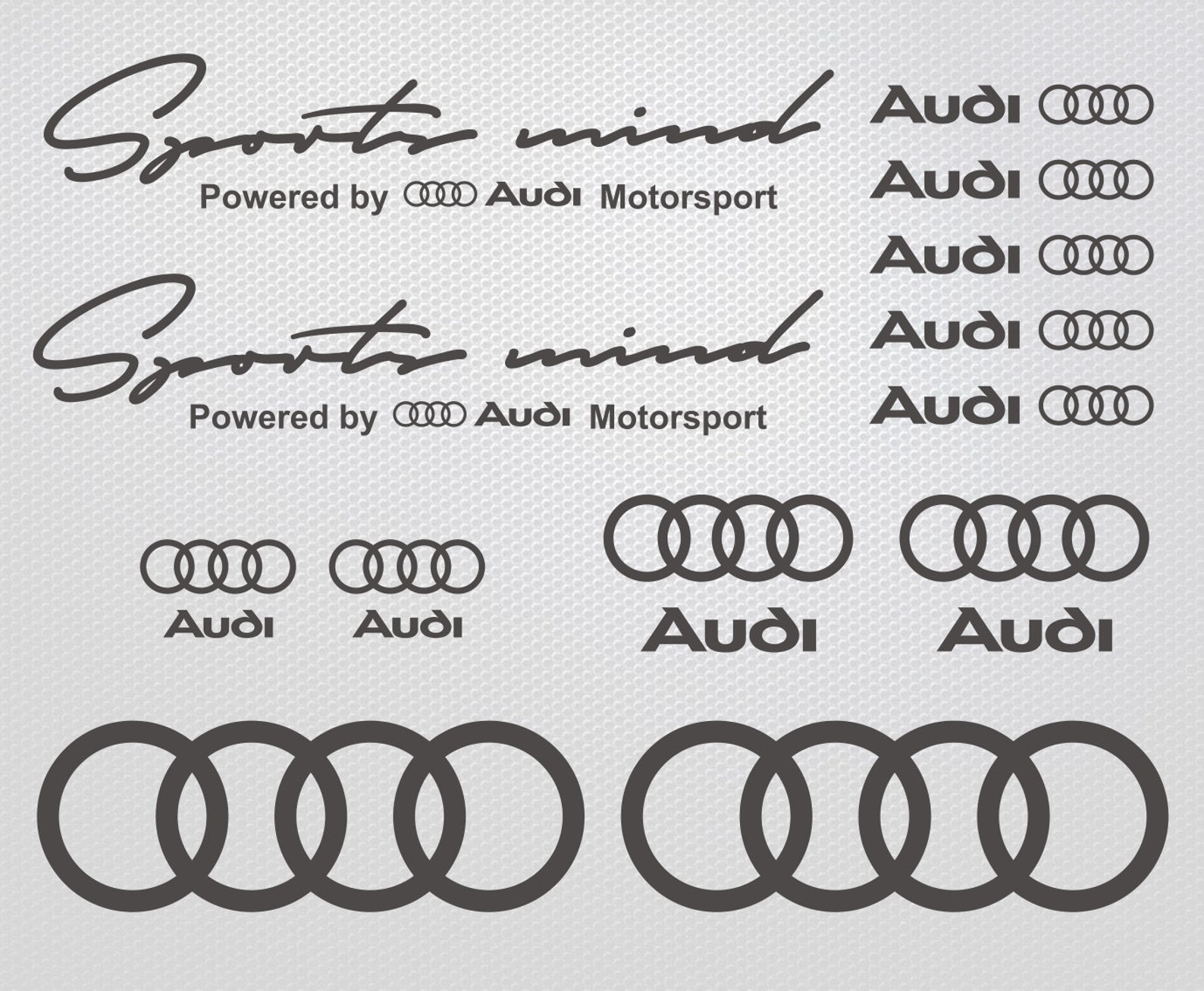 Audi sticker audi decal vinyl decal sticker set sticker Etsy