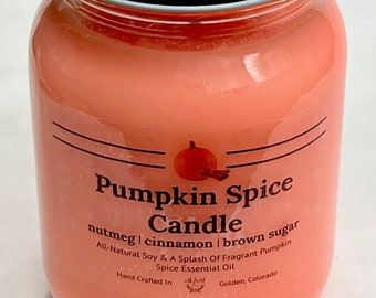 Pumpkin Spice All - Natural Soy Table Candle