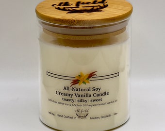 Creamy Vanilla Scented Soy Candle