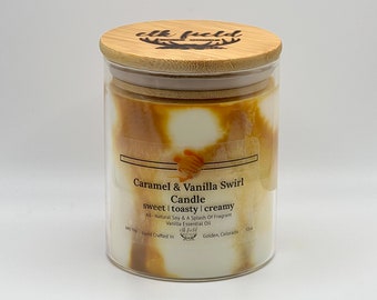 Caramel & Vanilla Swirl All-Natural Scented Soy Candle
