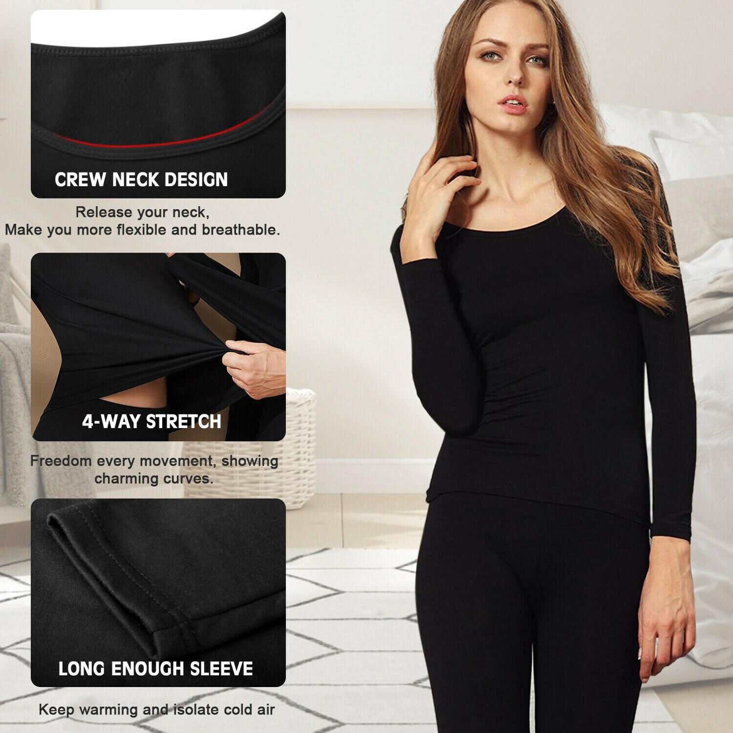 Women Inner Wear Cotton Thermal Winter Fleece Lined Long Johns - Etsy Norway